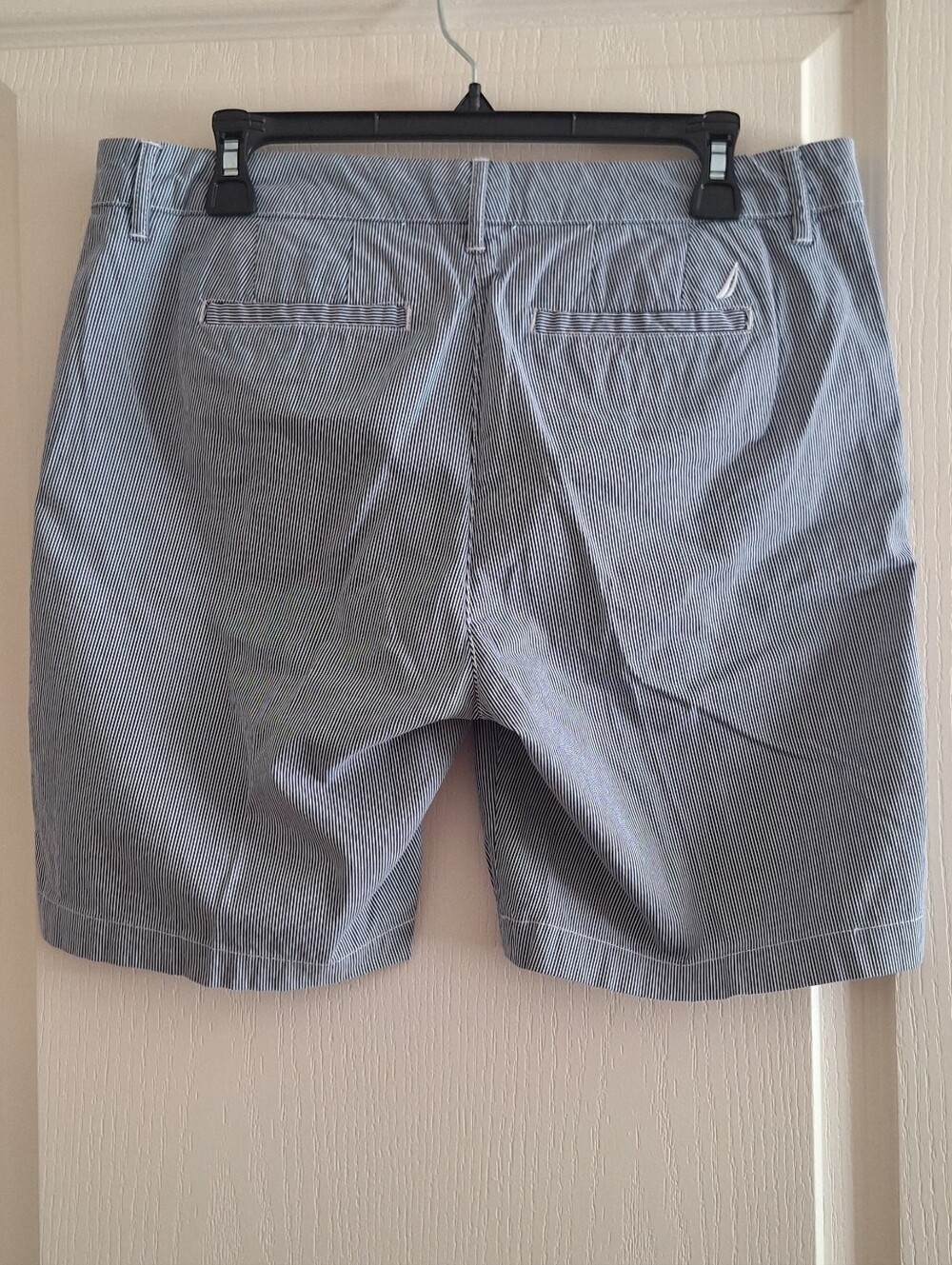 Nautica Navy and White Pinstripe Bermuda Shorts - Picture 3 of 3